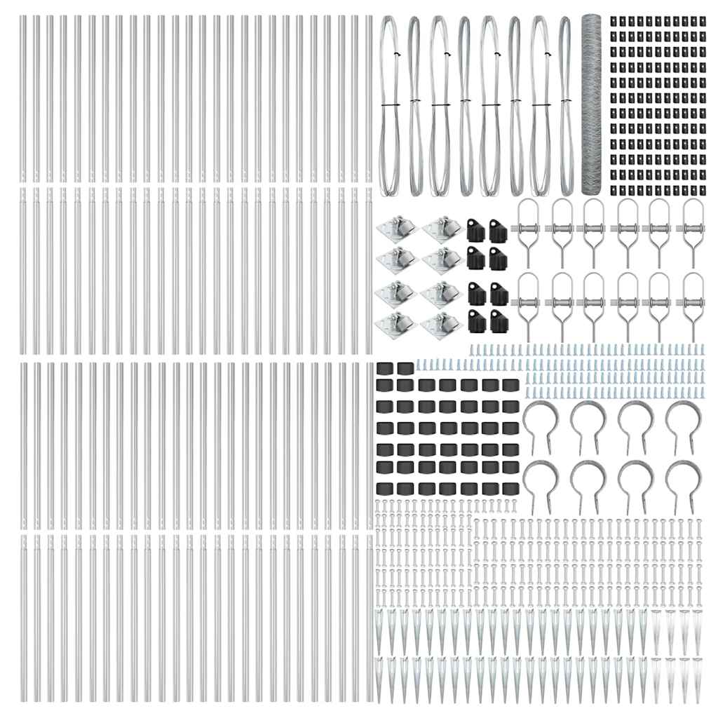 Palo della recinzione Argento 100 x 1,4 m (rete 50 mm) Acciaio