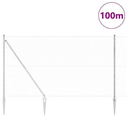 Palo della recinzione Argento 100 x 1,6 m (rete da 36 mm)