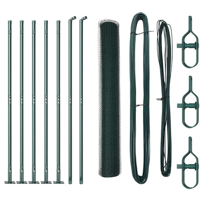 Palo della recinzione Verde 10 x 1 m (rete 13 mm) Acciaio e PVC