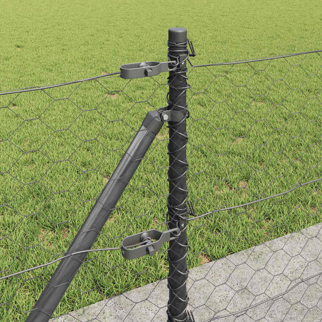 Palo della recinzione Grigio 10 x 0,4 m (rete da 50 mm)