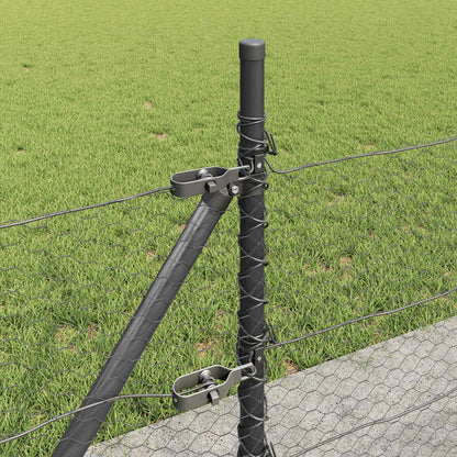 Palo della recinzione Grigio 10 x 0,5 m (rete da 25 mm)