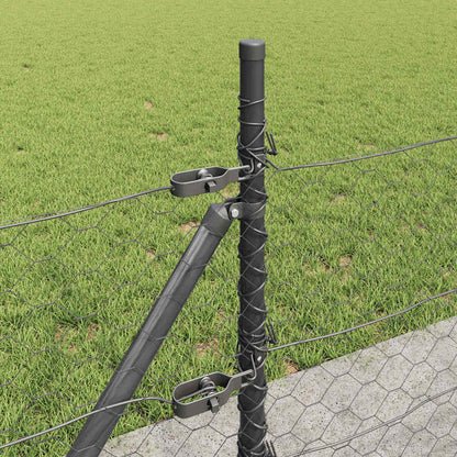 Palo della recinzione Grigio 10 x 0,5 m (rete da 50 mm)