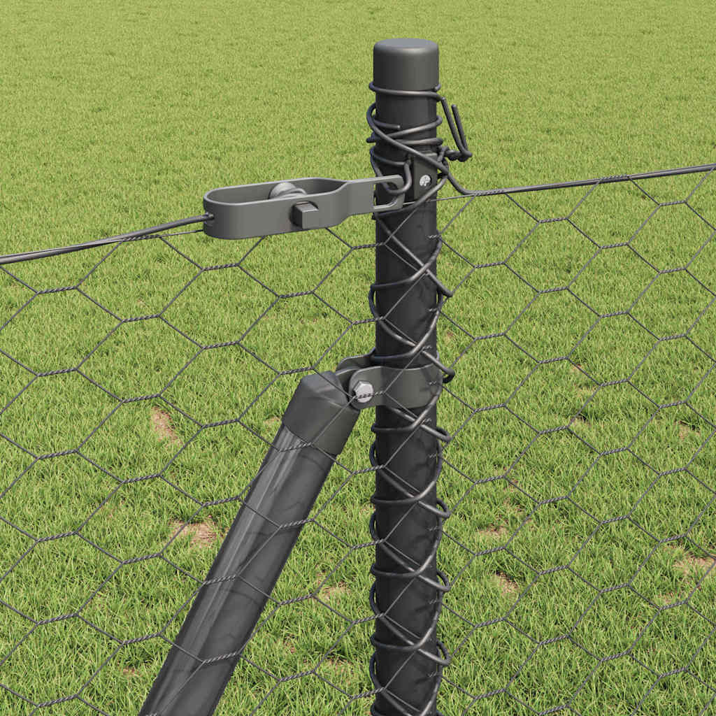 Palo della recinzione Grigio 10 x 0,8 m (rete 36 mm)