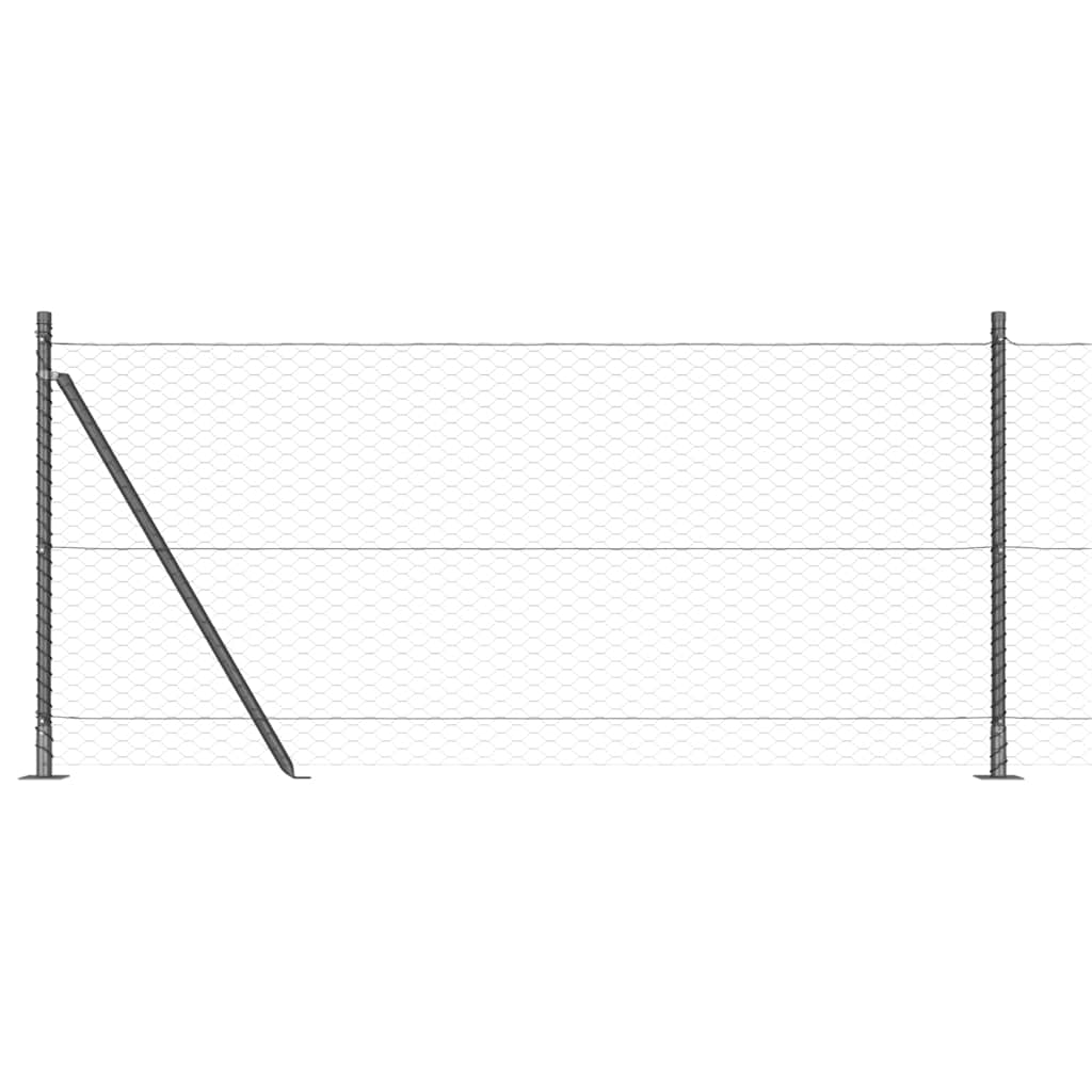 Palo della recinzione Grigio 10 x 0,8 m (rete 36 mm)