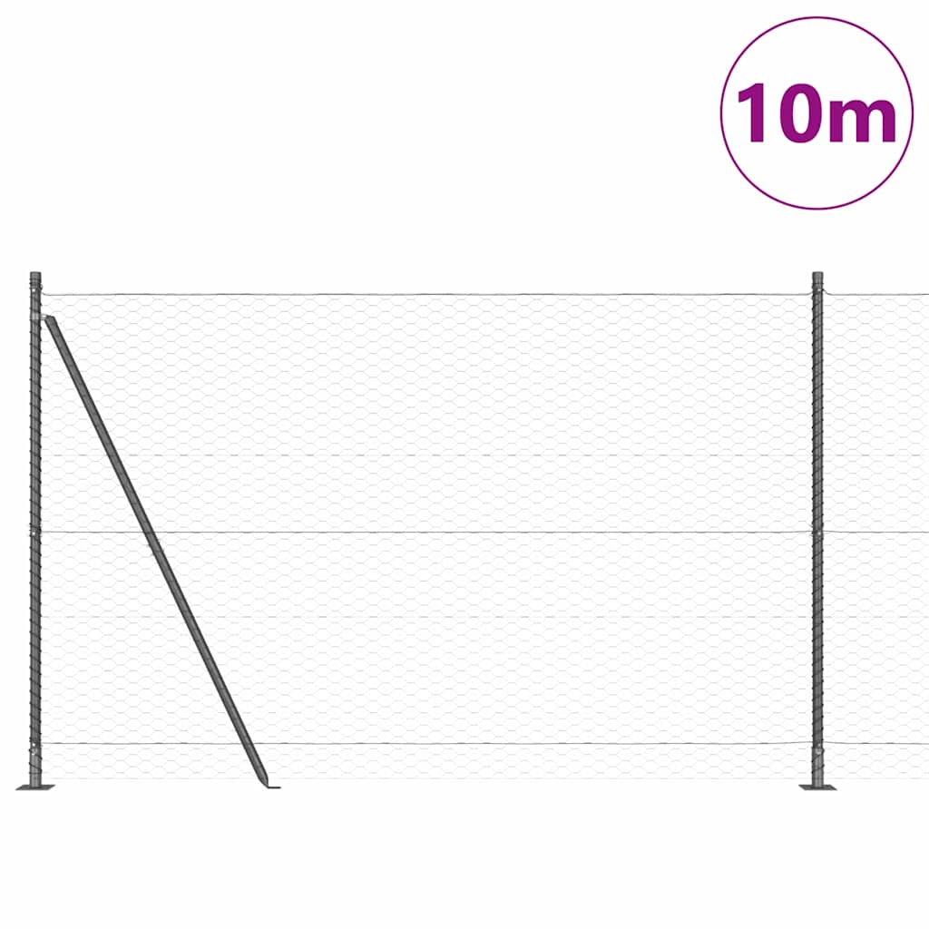 Palo della recinzione Grigio 10 x 1,5 m (maglia da 36 mm)