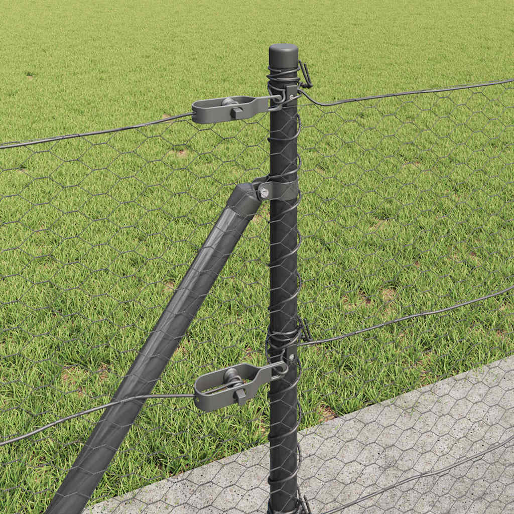 Palo della recinzione Grigio 25 x 0,5 m (rete da 25 mm) Acciaio