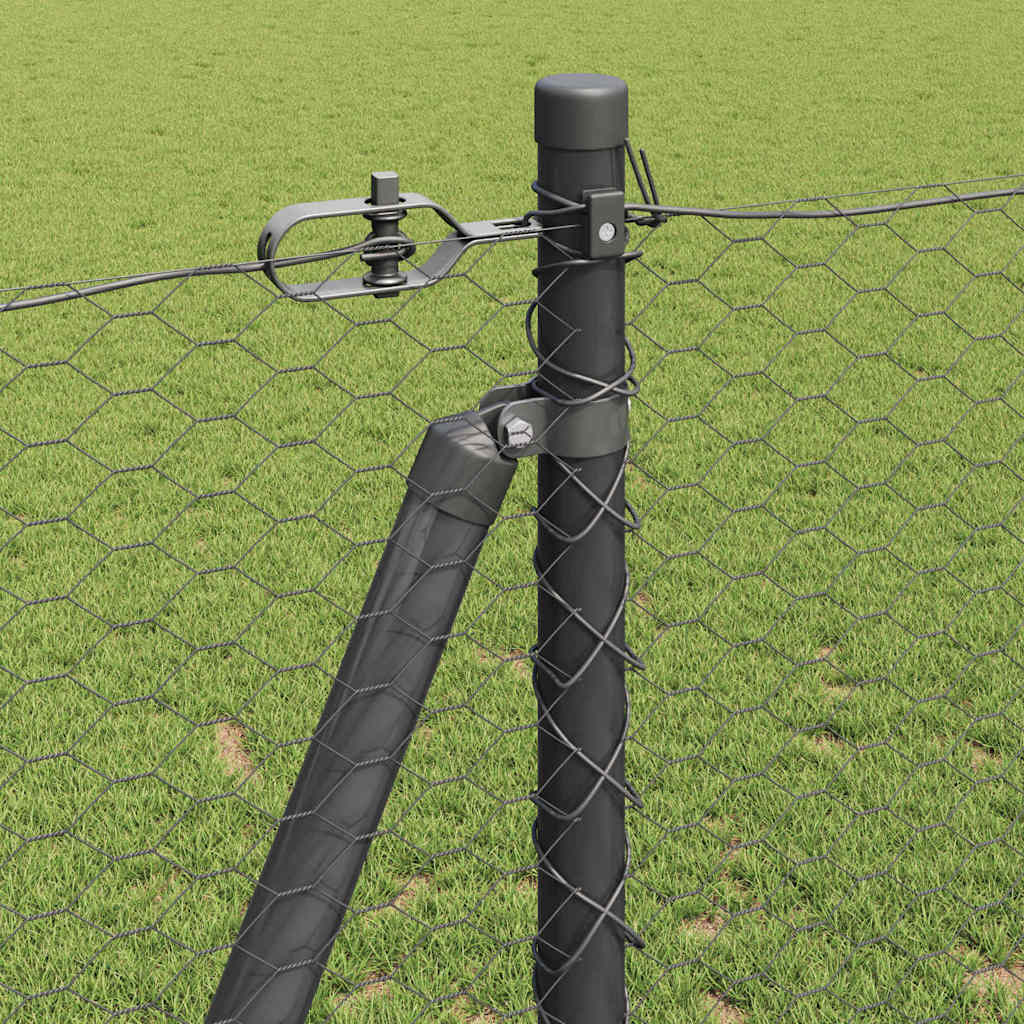 Palo della recinzione Grigio 25 x 1,2 m (rete da 25 mm) Acciaio