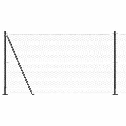 Palo della recinzione Grigio 25 x 1,4 m (maglia da 36 mm)
