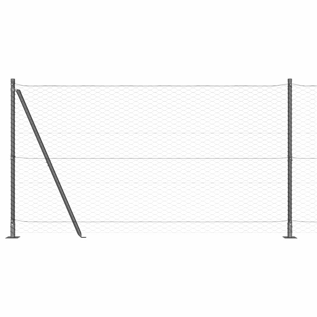 Palo della recinzione Grigio 25 x 1,5 m (rete 36 mm) Acciaio