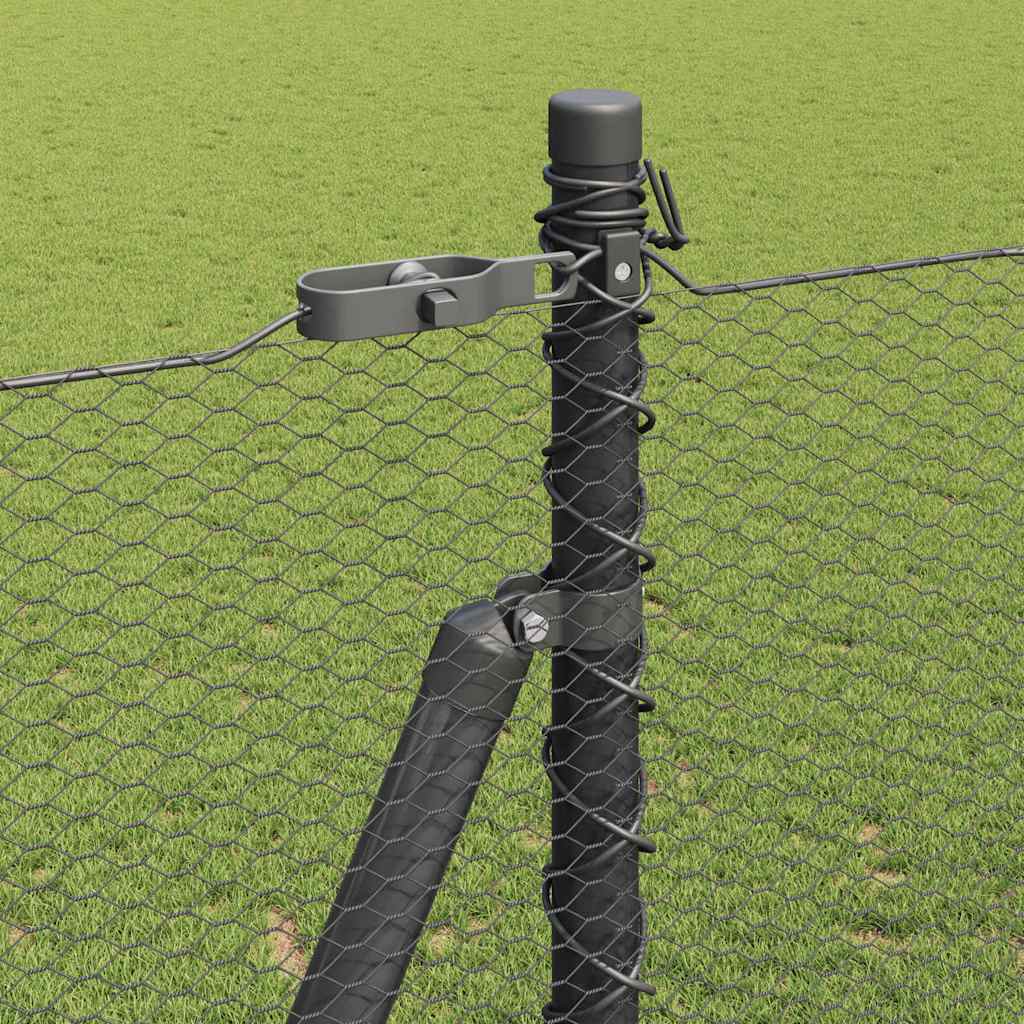 Palo della recinzione Grigio 25 x 1,6 m (maglia da 13 mm)