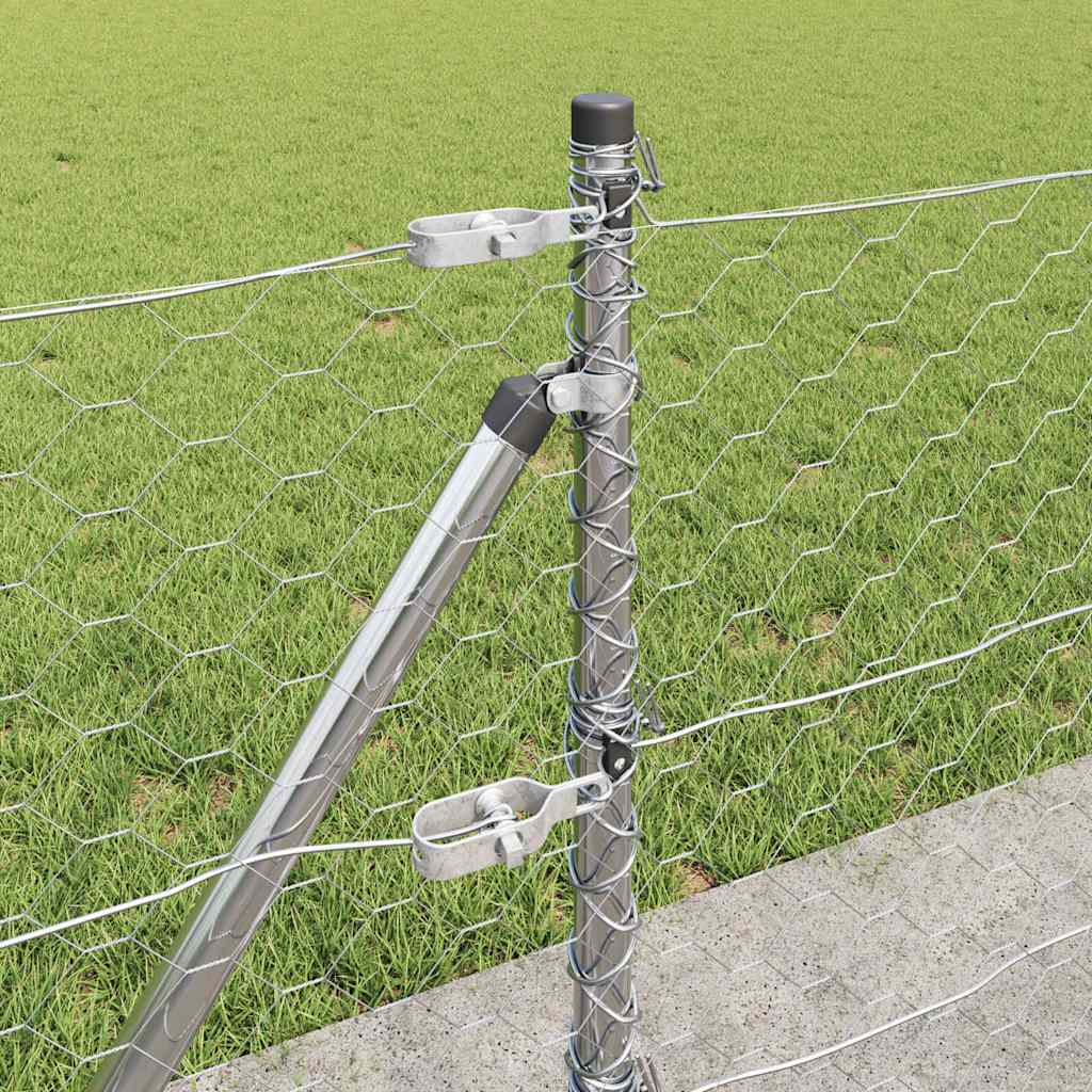 Palo della recinzione Argento 10 x 0,4 m (rete da 50 mm)