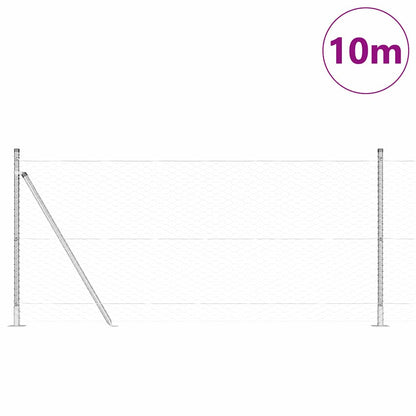 Palo della recinzione Argento 10 x 0,8 m (rete 36 mm) Acciaio