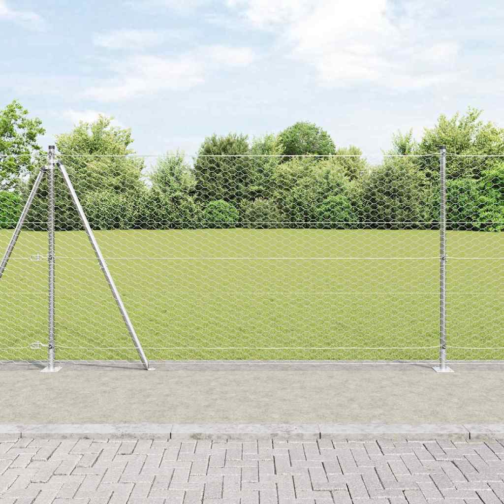 Palo della recinzione Argento 10 x 1,2 m (rete 36 mm) Acciaio