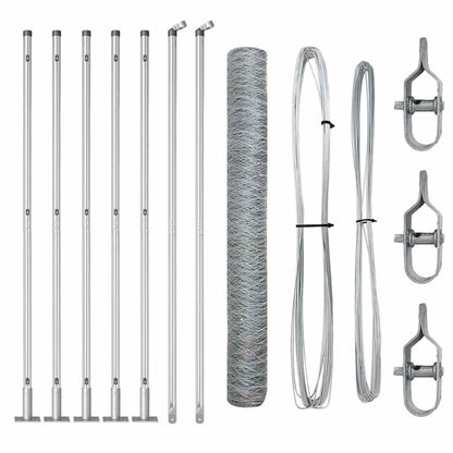 Palo della recinzione Argento 10 x 1,2 m (rete 36 mm) Acciaio