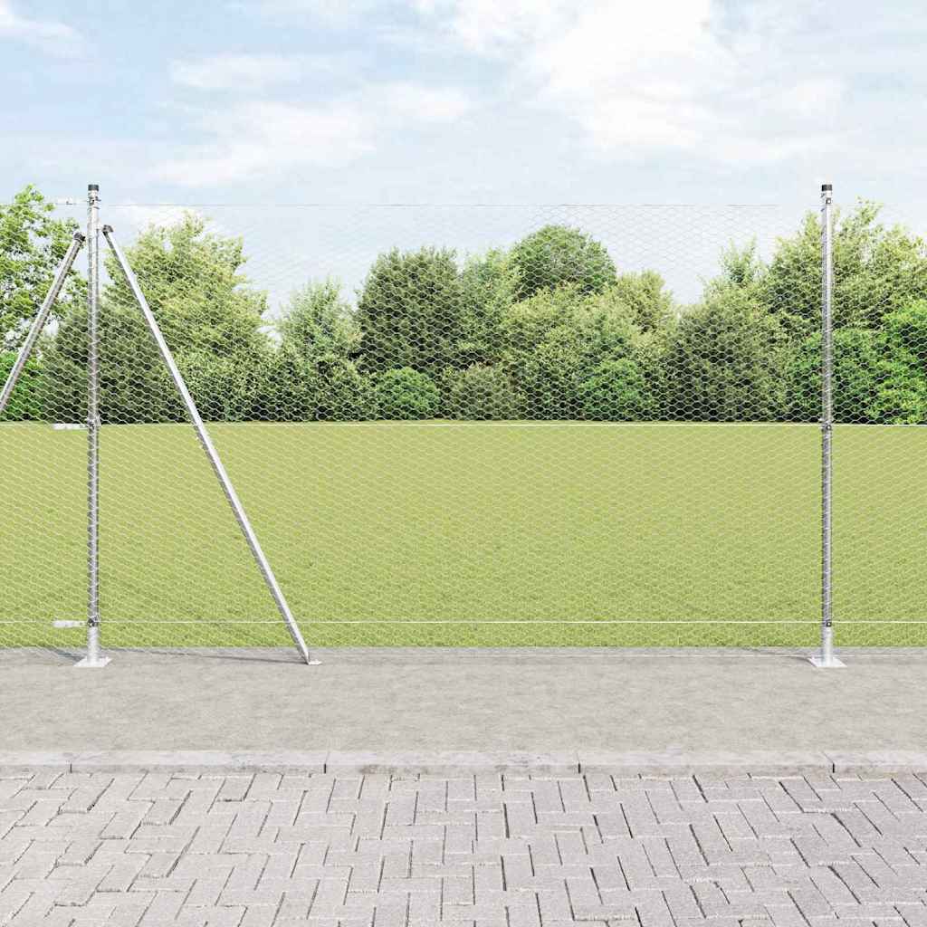 Palo della recinzione Argento 10 x 1,4 m (rete da 25 mm)