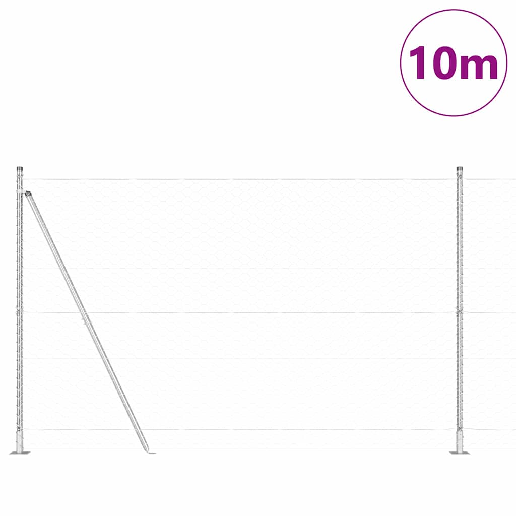 Palo della recinzione Argento 10 x 1,4 m (rete da 50 mm)