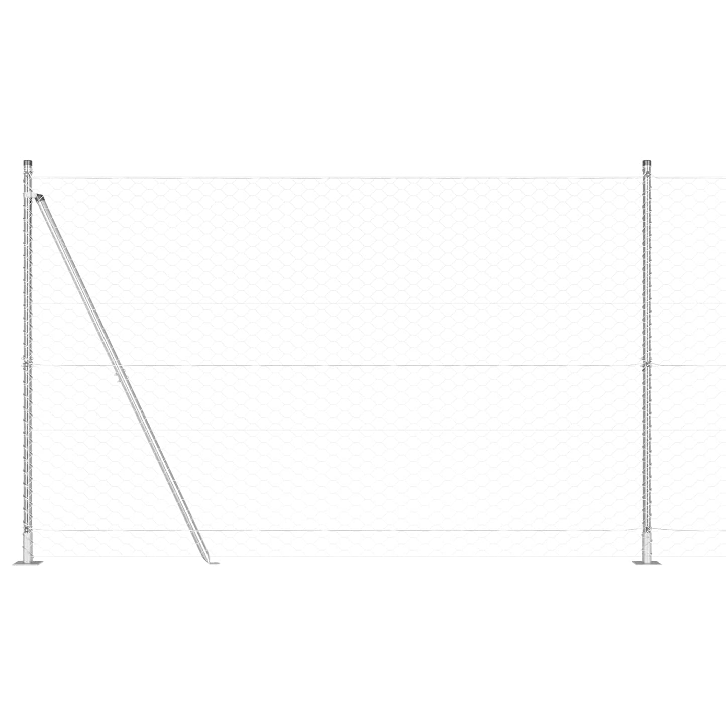 Palo della recinzione Argento 10 x 1,5 m (50 mm rete) Acciaio