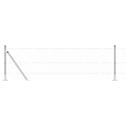 Palo della recinzione Argento 25 x 0,5 m (maglia da 36 mm)