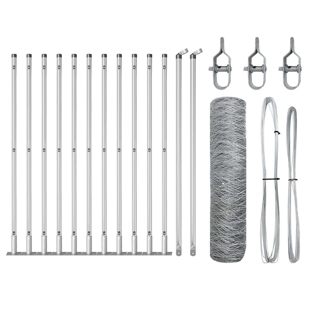 Palo della recinzione Argento 25 x 0,5 m (rete 50 mm) Acciaio