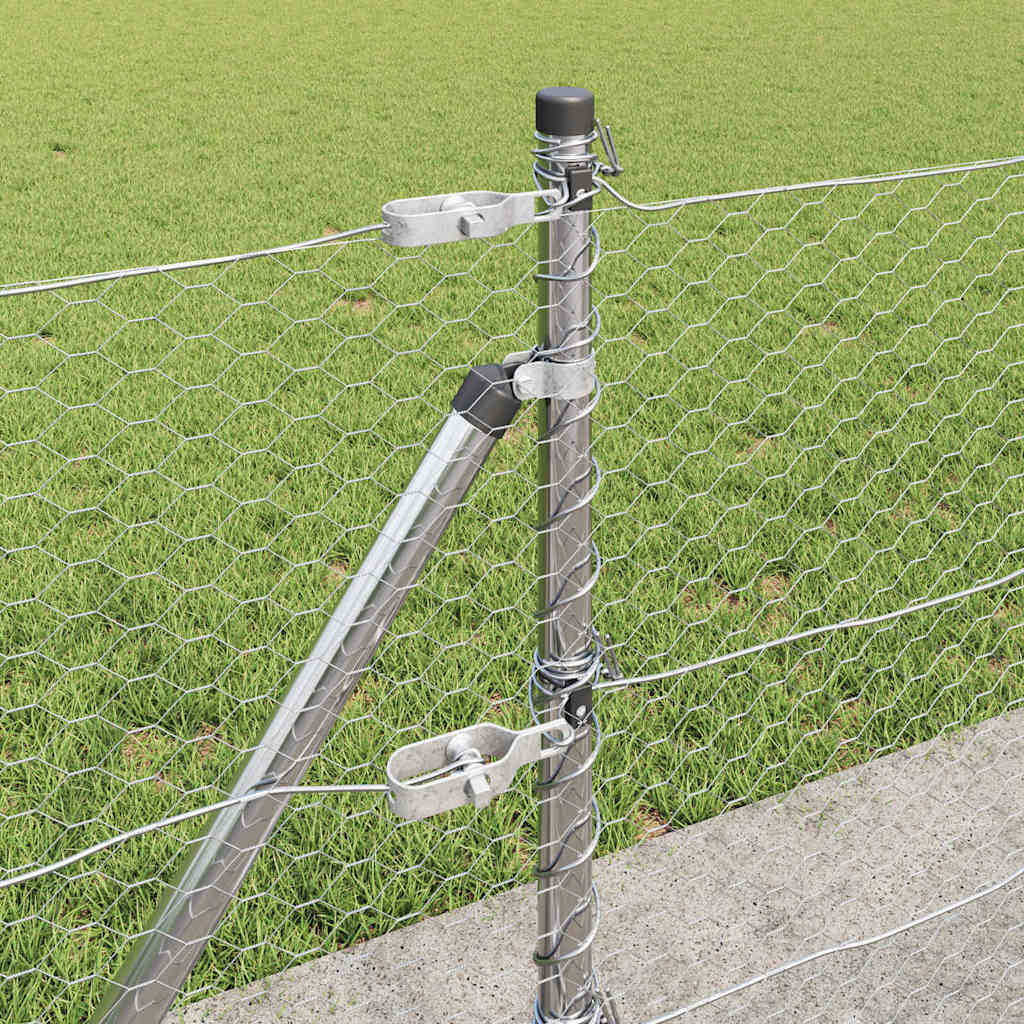 Palo della recinzione Argento 25 x 0,6 m (maglia da 25 mm)