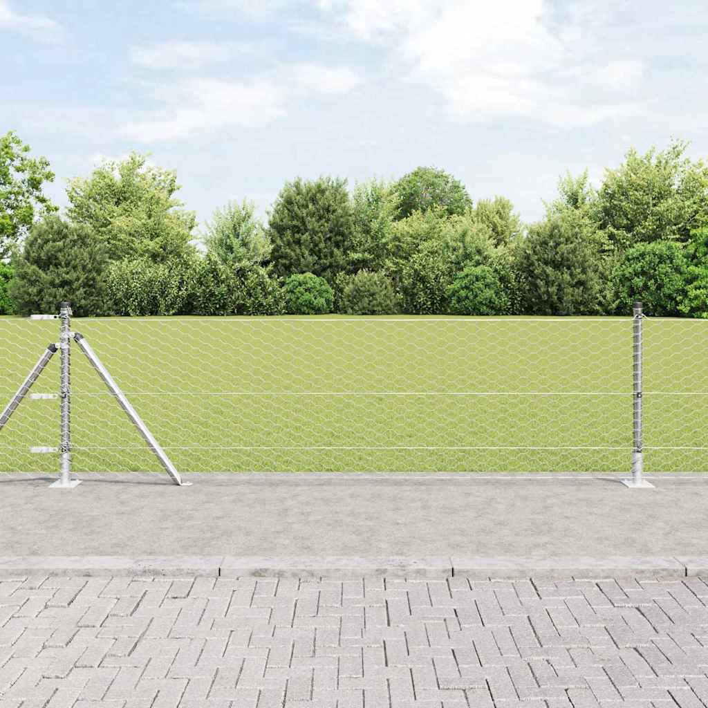 Palo della recinzione Argento 25 x 0,6 m (maglia 36 mm) Acciaio