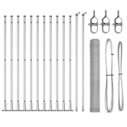 Palo della recinzione Argento 25 x 1 m (25 mm rete) Acciaio