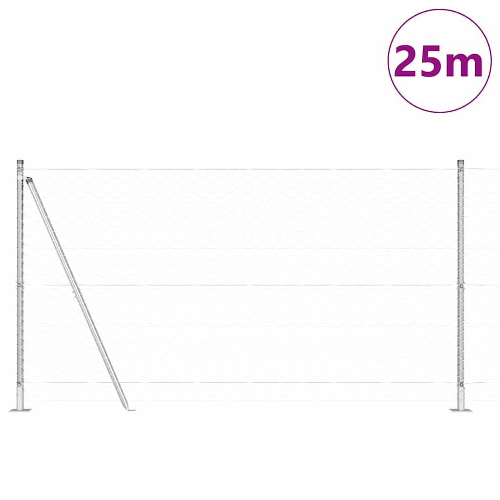 Palo della recinzione Argento 25 x 1,2 m (rete da 50 mm)