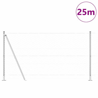 Palo della recinzione Argento 25 x 1,2 m (rete da 50 mm)
