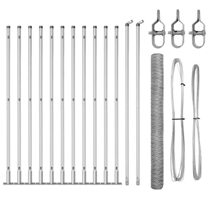 Palo della recinzione Argento 25 x 1,5 m (rete 36 mm) Acciaio