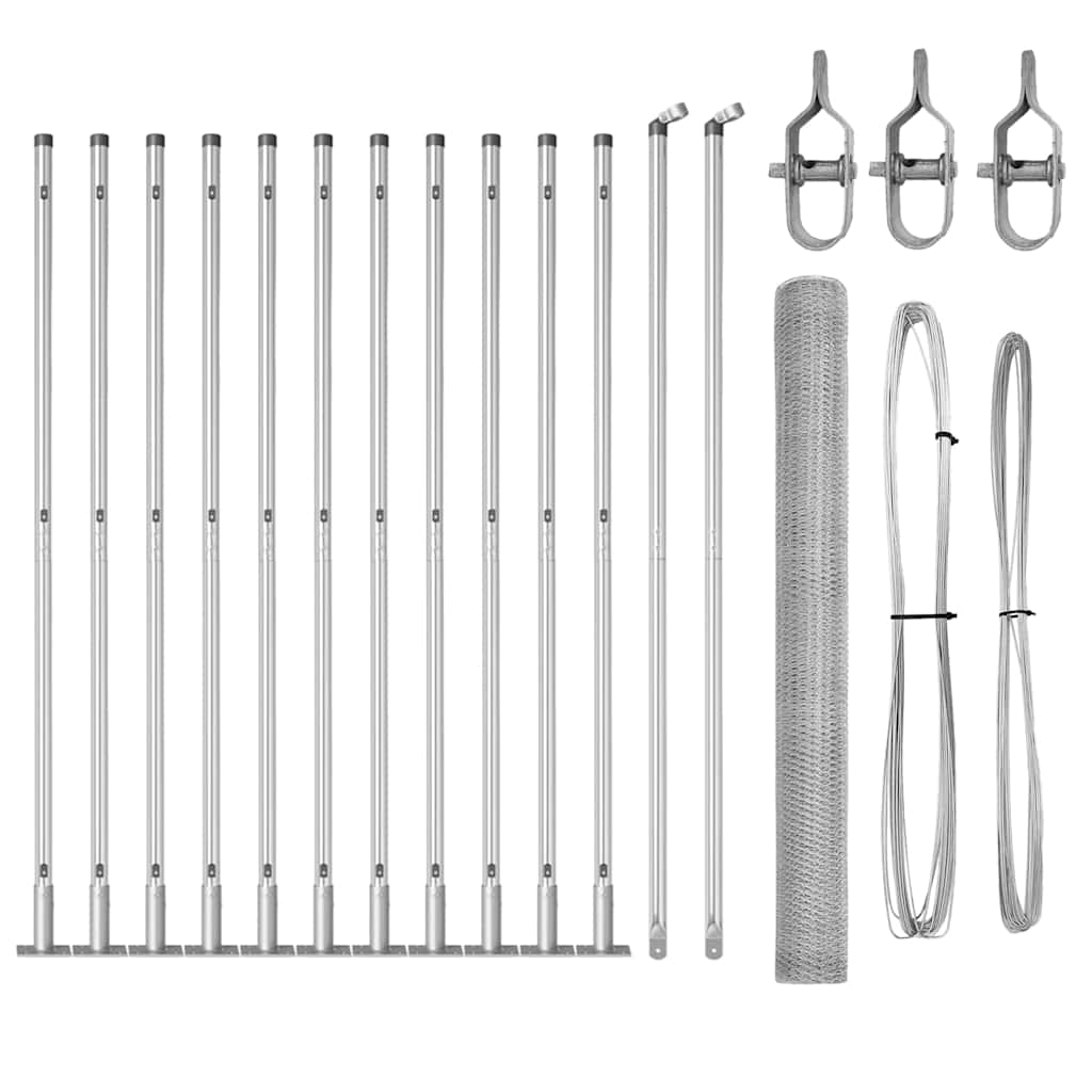 Palo della recinzione Argento 25 x 1,6 m (rete da 25 mm)