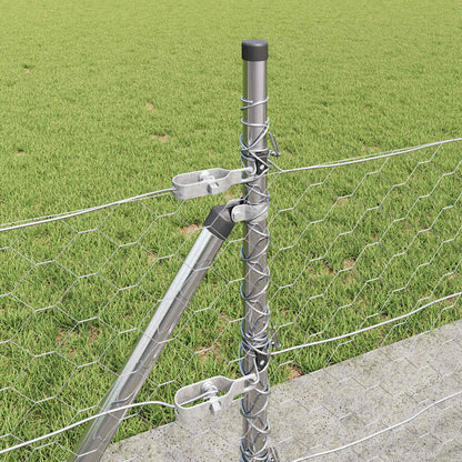Palo della recinzione Argento 50 x 0,4 m (rete 50 mm) Acciaio