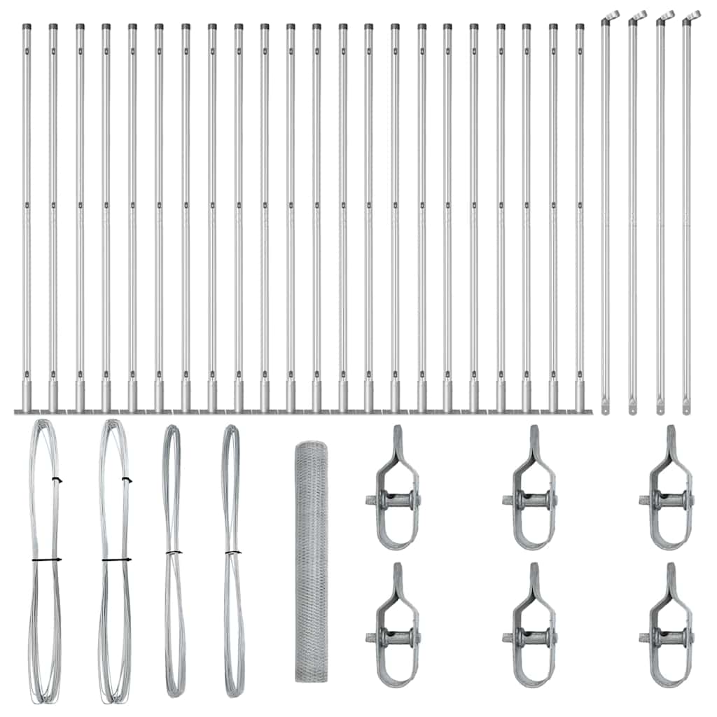 Palo della recinzione Argento 50 x 1,2 m (rete da 13 mm)