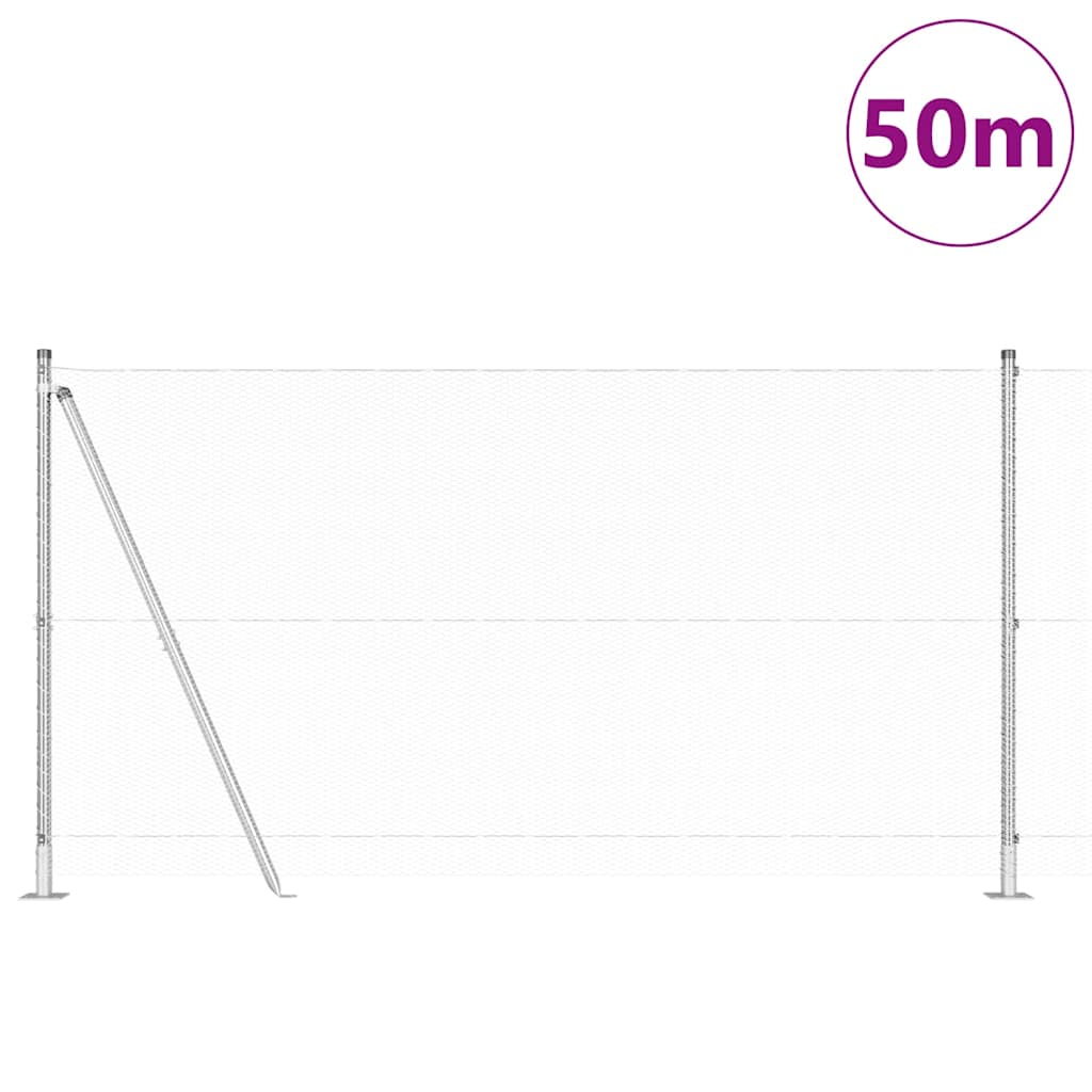 Palo della recinzione Argento 50 x 1,2 m (rete da 13 mm)
