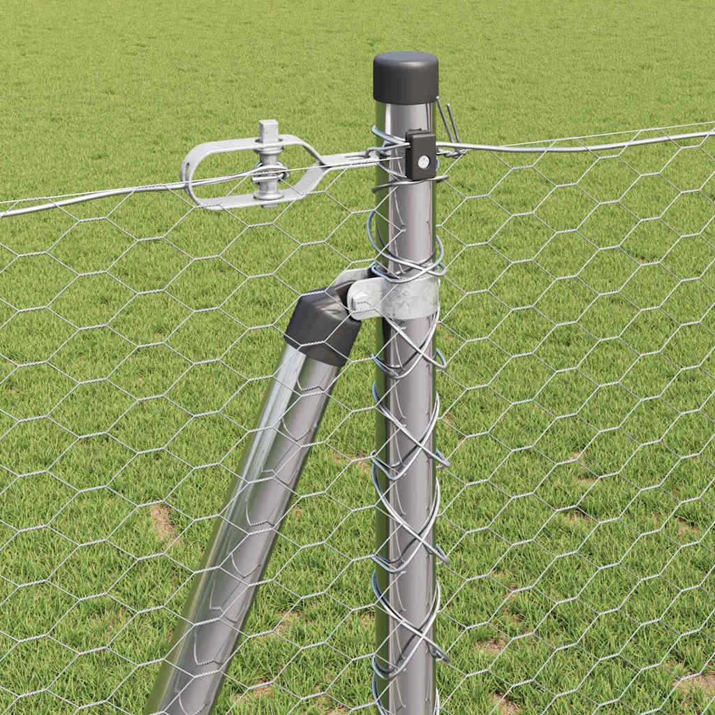 Palo della recinzione Argento 50 x 1,2 m (25 mm rete) Acciaio