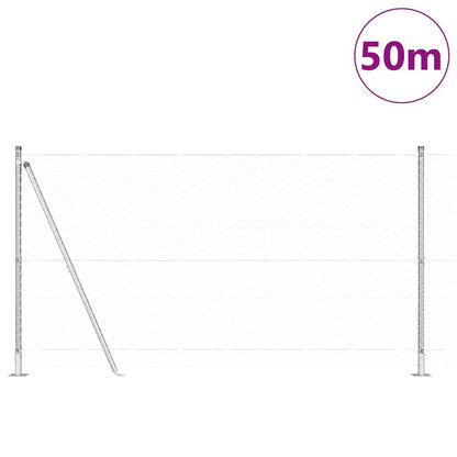 Palo della recinzione Argento 50 x 1,2 m (maglia da 50 mm)