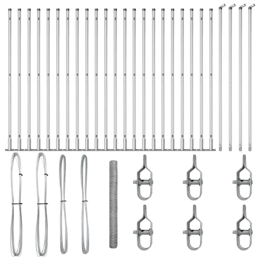 Palo della recinzione Argento 50 x 1,4 m (rete 36 mm) Acciaio