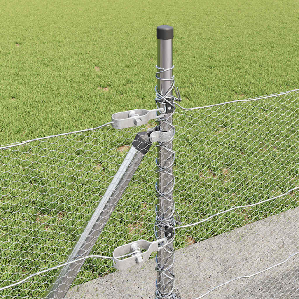 Palo della recinzione Argento 100 x 0,5 m (rete da 13 mm)
