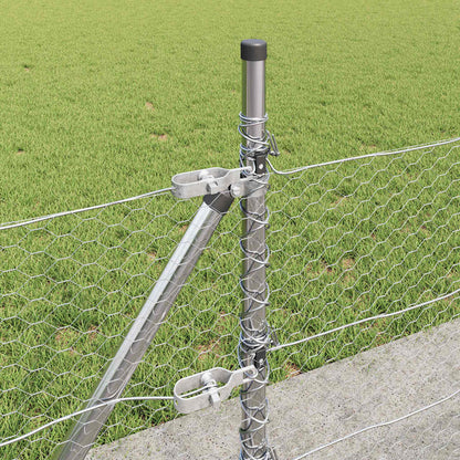 Palo della recinzione Argento 100 x 0,5 m (rete da 25 mm)
