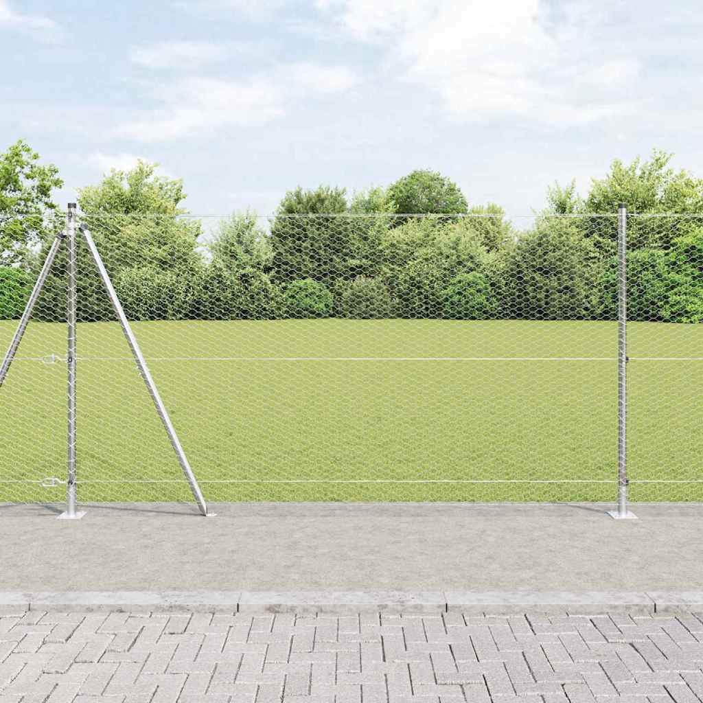 Palo della recinzione Argento 100 x 1,2 m (rete da 25 mm)