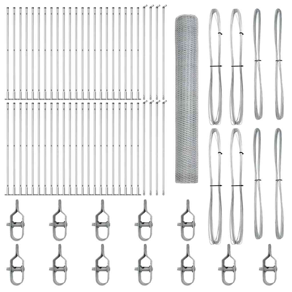 Palo della recinzione Argento 100 x 1,2 m (rete da 25 mm)