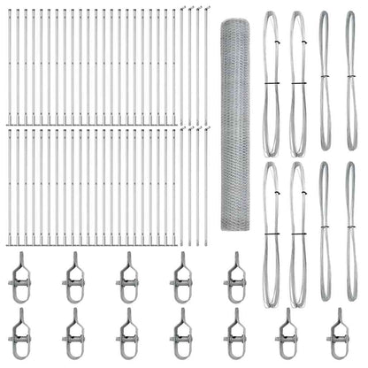 Palo della recinzione Argento 100 x 1,2 m (rete da 25 mm)