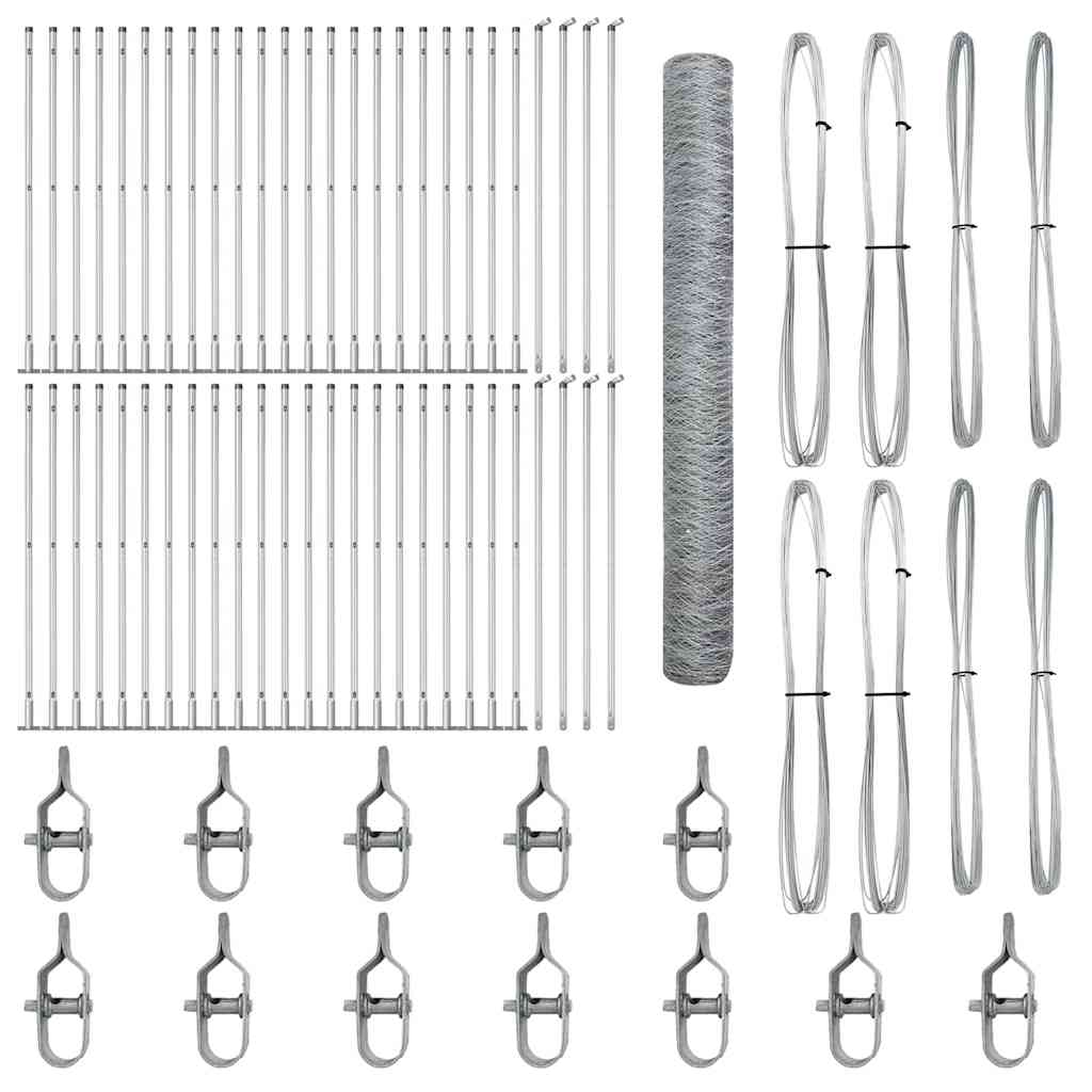 Palo della recinzione Argento 100 x 1,2 m (rete da 36 mm)