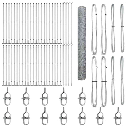 Palo della recinzione Argento 100 x 1,2 m (rete da 36 mm)