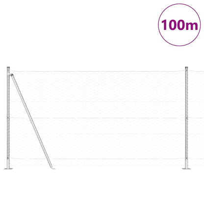 Palo della recinzione Argento 100 x 1,2 m (rete da 36 mm)