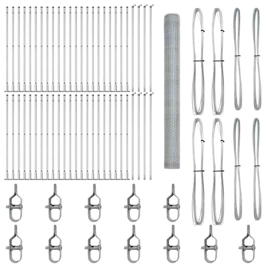 Palo della recinzione Argento 100 x 1,5 m (rete da 25 mm)