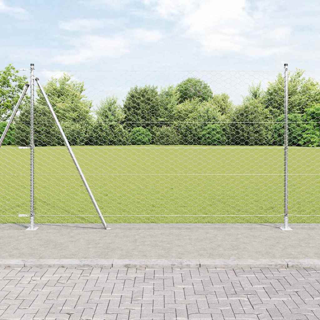 Palo della recinzione Argento 100 x 1,6 m (rete 50 mm) Acciaio