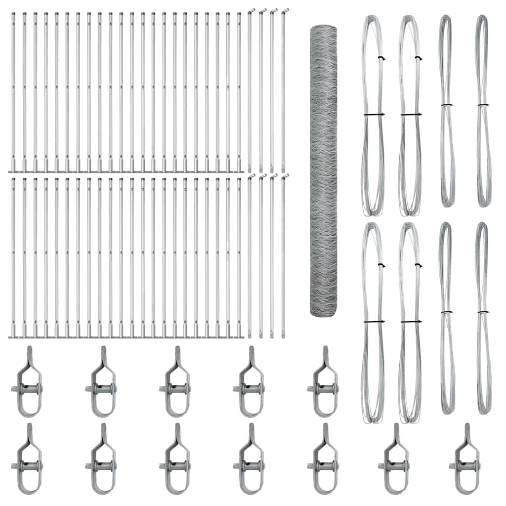 Palo della recinzione Argento 100 x 1,6 m (rete 50 mm) Acciaio
