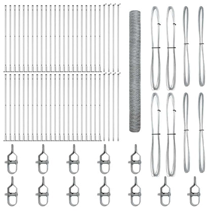 Palo della recinzione Argento 100 x 1,6 m (rete 50 mm) Acciaio