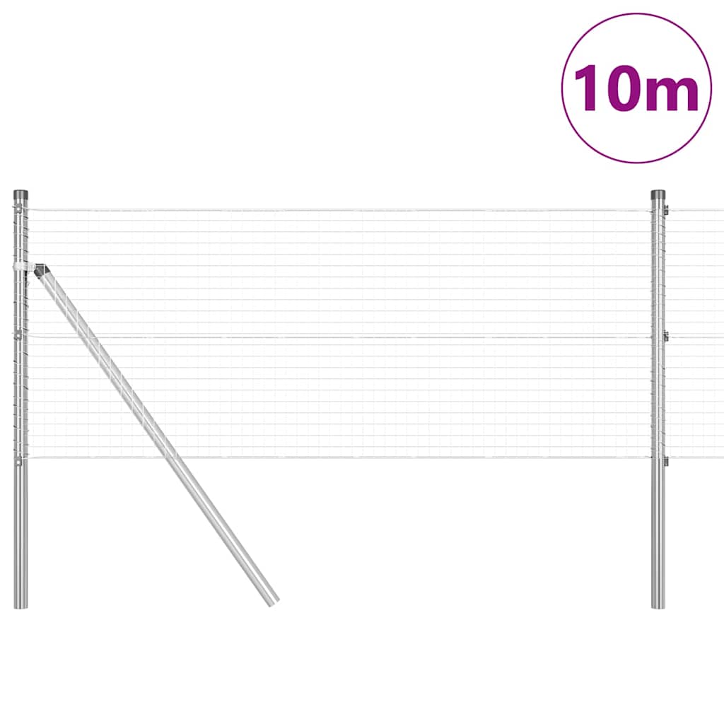 Palo della recinzione Argento 10 x 0,5 m (rete 25 x 25 mm)