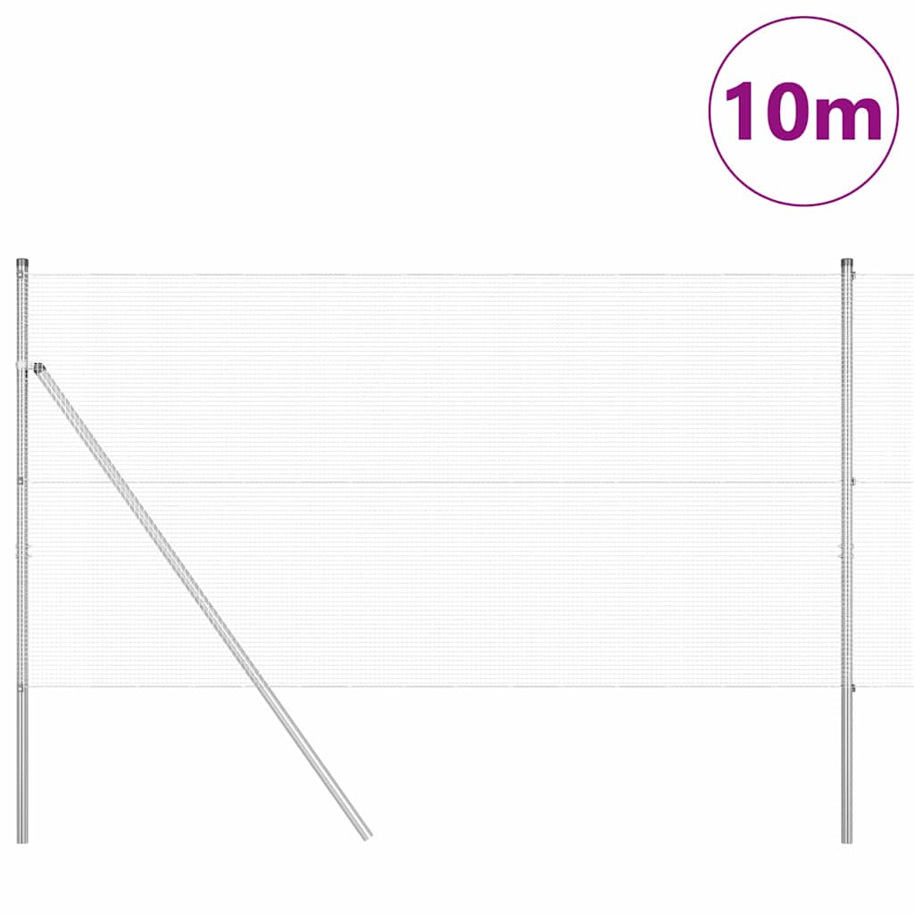 Palo della recinzione Argento 10 x 1 m (rete 12 x 12 mm)